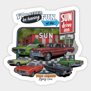 Tom Senko Legacy Cars Sun Drive Inn Sticker